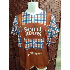 Samuel Adams Octoberfest T shirt All Over Print Lederhosen Bavarian Adult Large